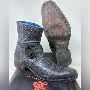 Mark Nason Black Studded Leather Boots 67634, Italy